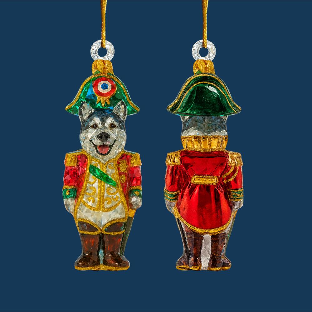 Personalized 3D Crystal Effect Lieutenant Nutcracker Dog Acrylic Ornament For Dog Lovers Nh00