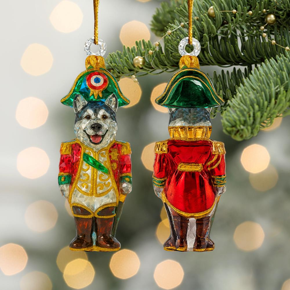 Personalized 3D Crystal Effect Lieutenant Nutcracker Dog Acrylic Ornament For Dog Lovers Nh00