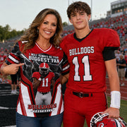 Personalized American Football Mom Football Jersey, I’ll Always Be Your Biggest Fan, Custom Player Name & Number All Over Print Game Day Shirt for Mom Grandma Family T24