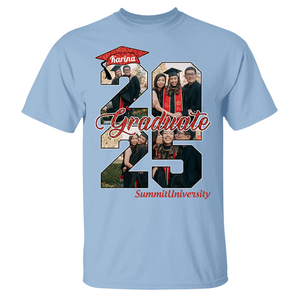 Personalized Graduation Shirts Proud Family Graduate 2025 Graduate Picture and Photo Class Of 2025 Senior Family Shirt, Graduation 2025 Gift - YN2103 Hn01