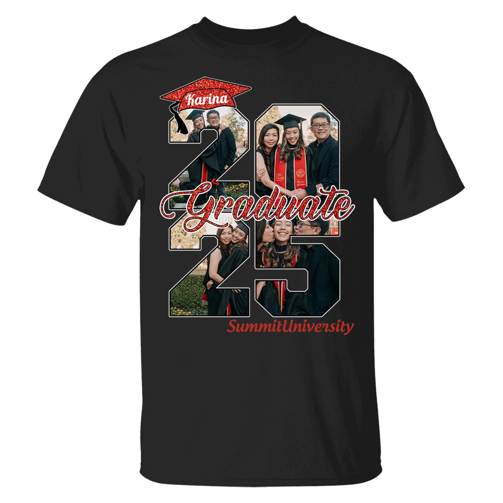 Personalized Graduation Shirts Proud Family Graduate 2025 Graduate Picture and Photo Class Of 2025 Senior Family Shirt, Graduation 2025 Gift - YN2103 Hn01