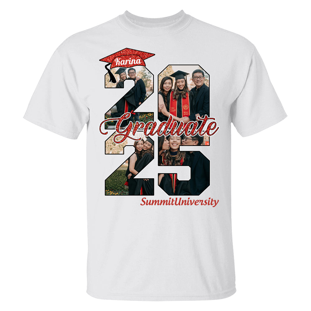 Personalized Graduation Shirts Proud Family Graduate 2025 Graduate Picture and Photo Class Of 2025 Senior Family Shirt, Graduation 2025 Gift - YN2103 Hn01
