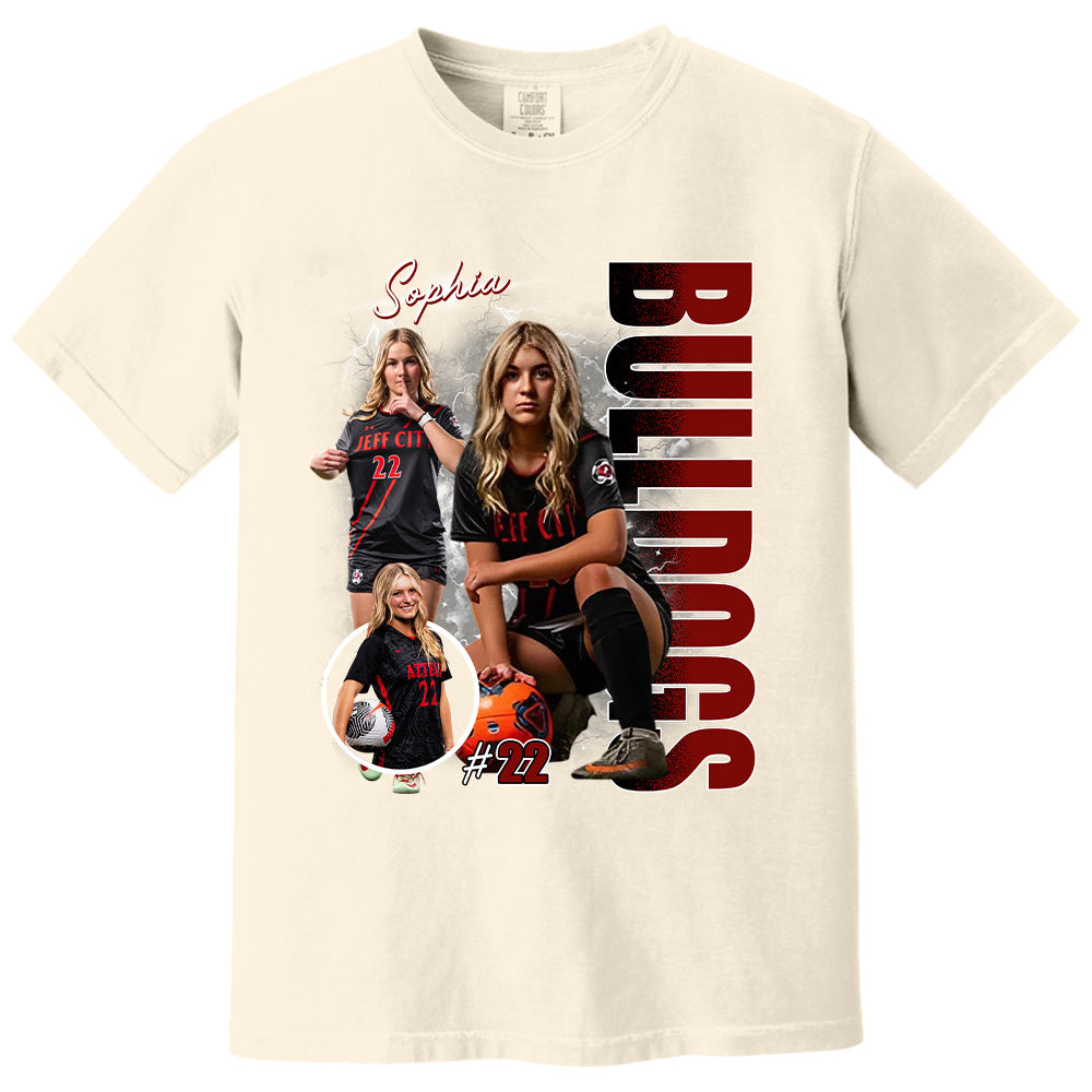 Custom Photo Soccer Player Shirt - Personalized Team Name School Name Bootleg Shirt Na02 Pt99