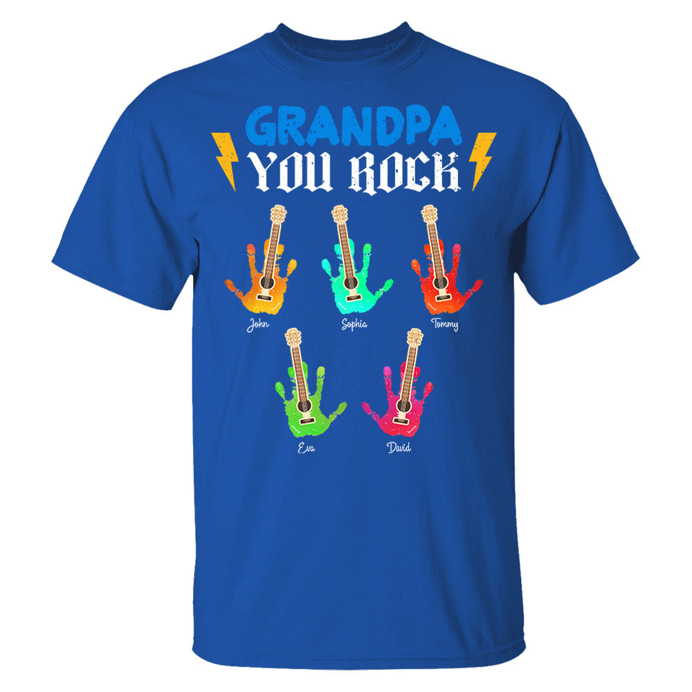 Grandpa You Rock - Personalized Shirt For Grandpa Pt99