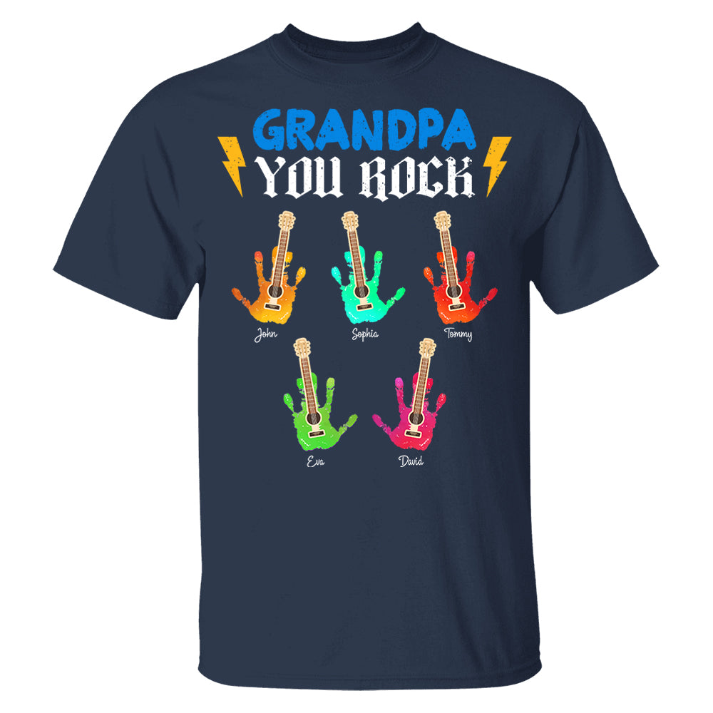 Grandpa You Rock - Personalized Shirt For Grandpa Pt99