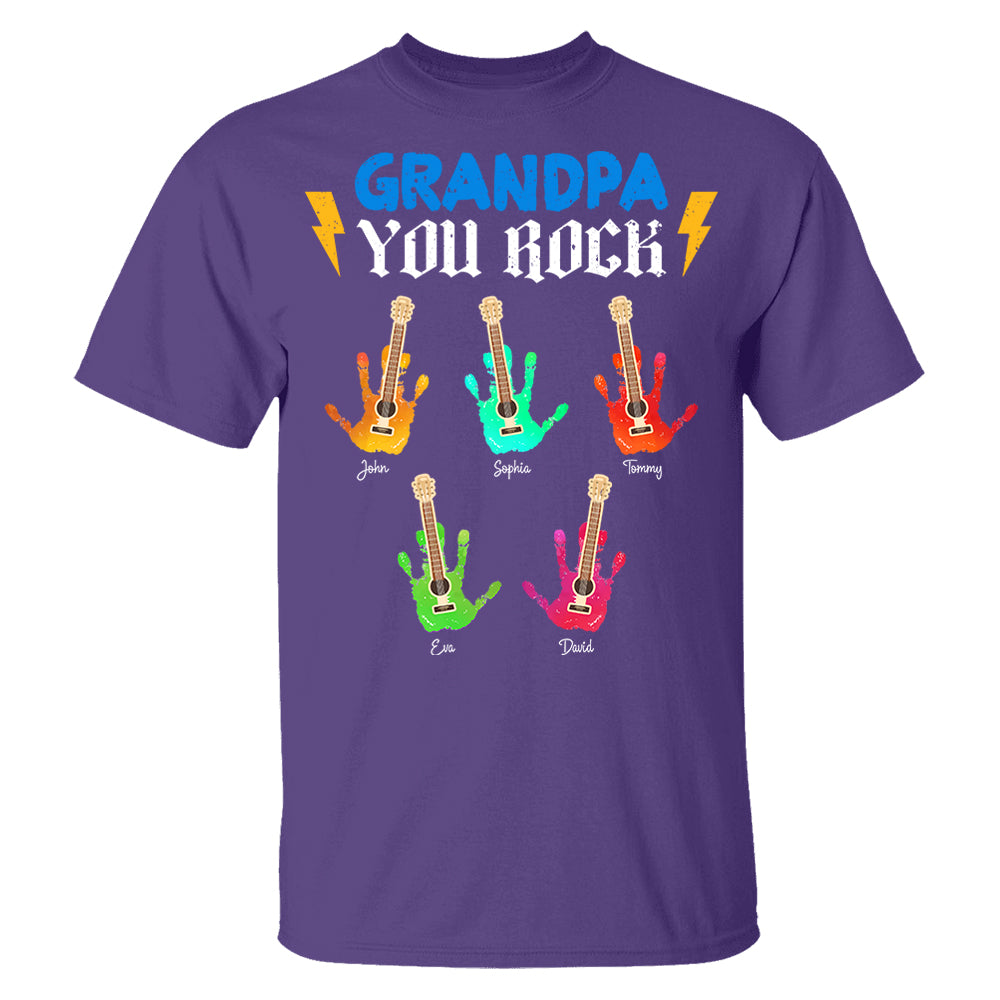 Grandpa You Rock - Personalized Shirt For Grandpa Pt99
