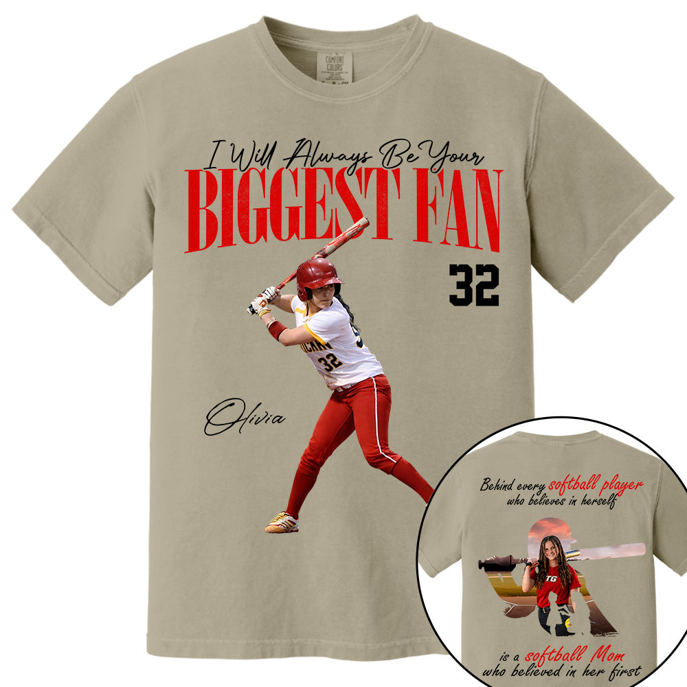 Personalized Softball Mom Shirt – Behind Every Softball Player - Custom Photo Softball Player Shirt - Gift For Softball Lover T1807 Li29