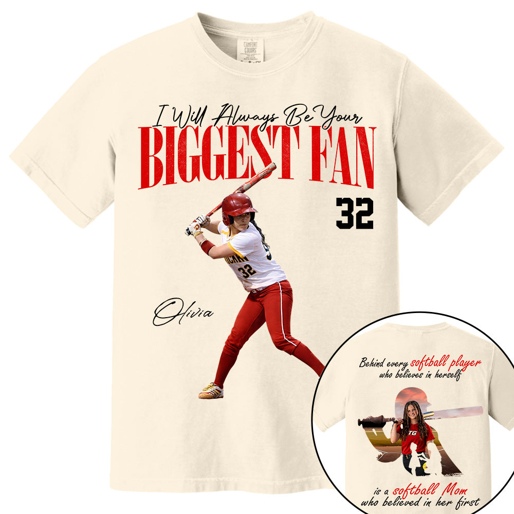 Personalized Softball Mom Shirt – Behind Every Softball Player - Custom Photo Softball Player Shirt - Gift For Softball Lover T1807 Li29