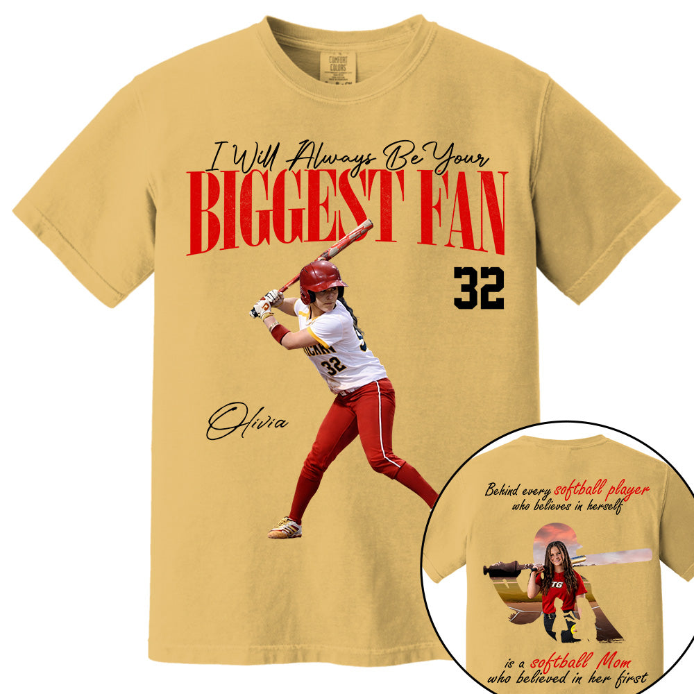 Personalized Softball Mom Shirt – Behind Every Softball Player - Custom Photo Softball Player Shirt - Gift For Softball Lover T1807 Li29