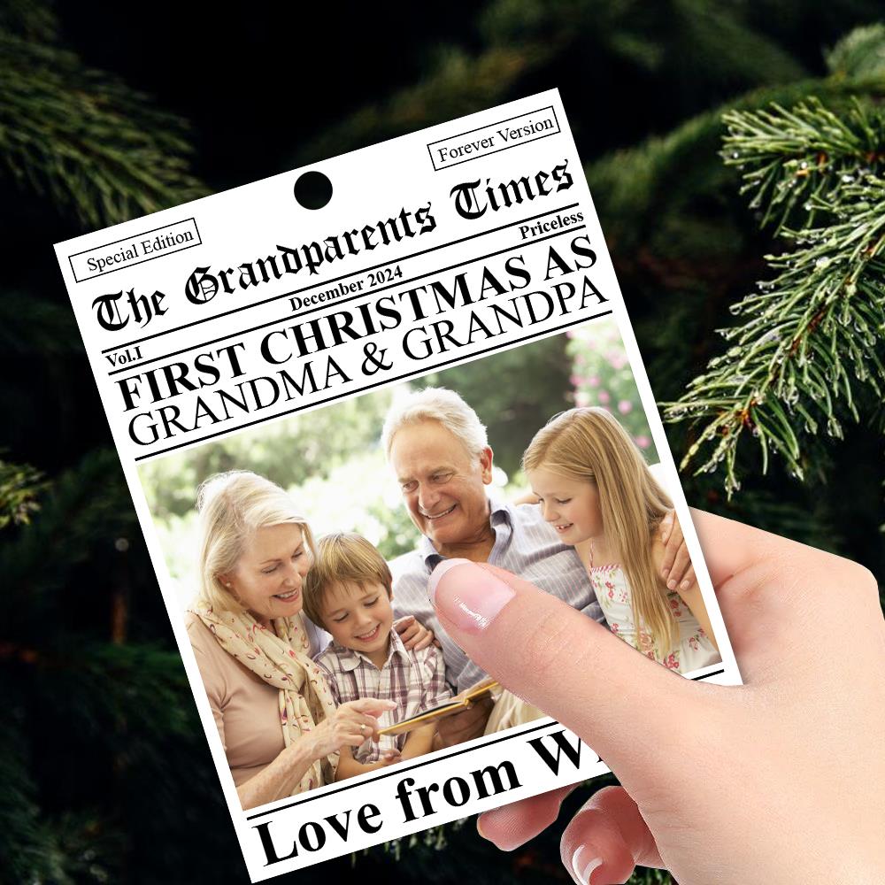 The First Christmas Grandparents Times - Personalized Acrylic Photo Ornament Nh00