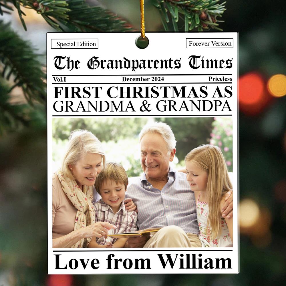 The First Christmas Grandparents Times - Personalized Acrylic Photo Ornament Nh00