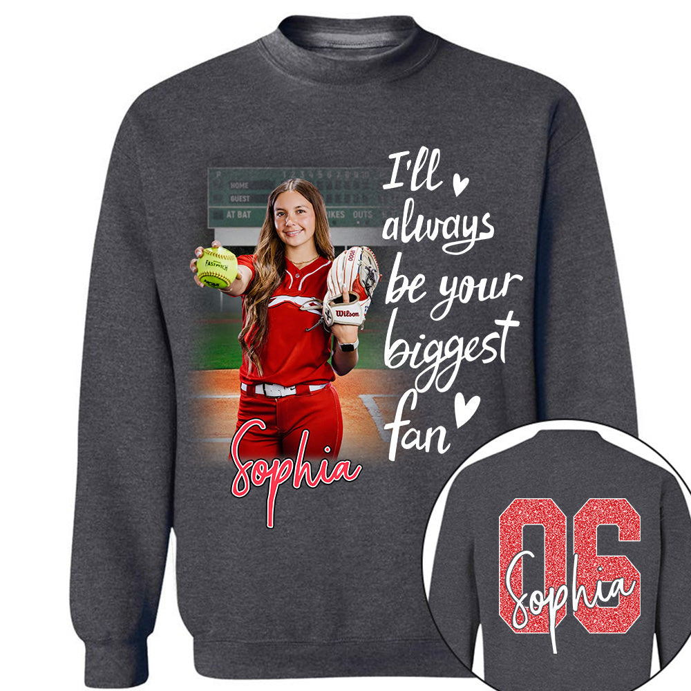 I'll Be Your Biggest Fan Personalize Softball Shirt For Softball Mom Grandma Sport Family T1807 Li29
