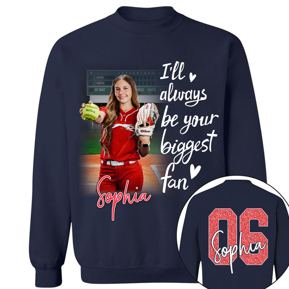I'll Be Your Biggest Fan Personalize Softball Shirt For Softball Mom Grandma Sport Family T1807 Li29