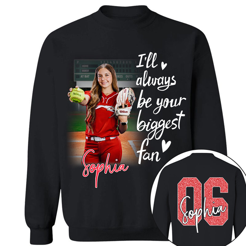 I'll Be Your Biggest Fan Personalize Softball Shirt For Softball Mom Grandma Sport Family T1807 Li29
