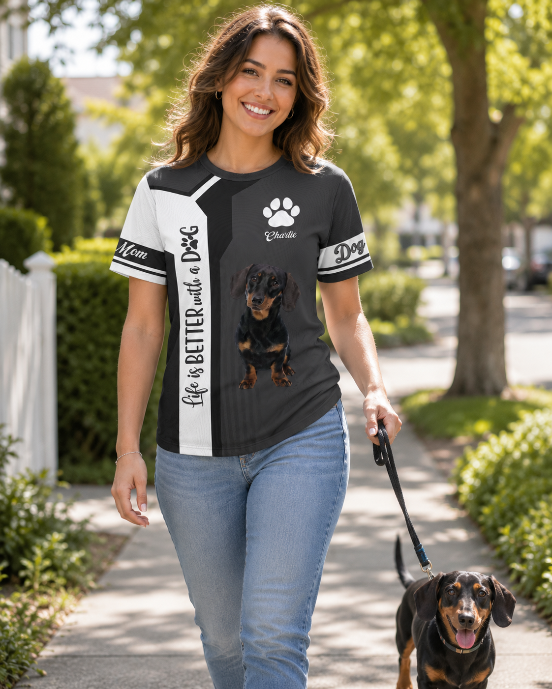 Life Is Better With A Dog, Dachshund, Personalized Dog Mom Dog Dad Shirt, Gift For Dog Lover T1807