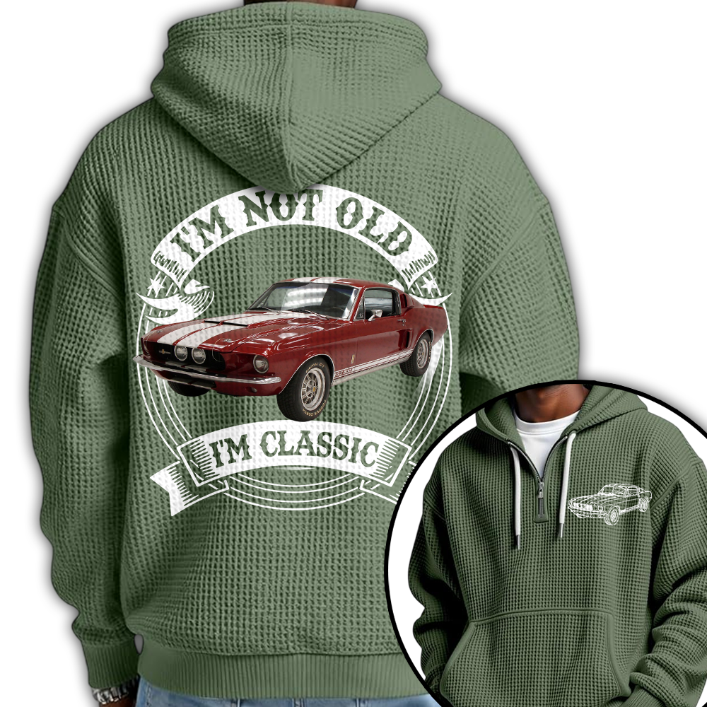 I'm Not Old I'm Classic Mustang Fastback Graphic Personalized Car's Photo Quarter Zip Hoodie Hv01