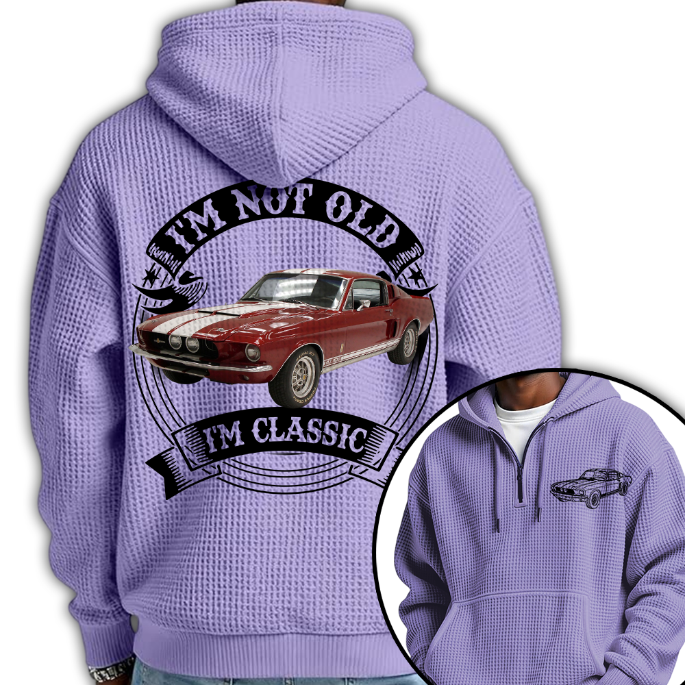 I'm Not Old I'm Classic Mustang Fastback Graphic Personalized Car's Photo Quarter Zip Hoodie Hv01