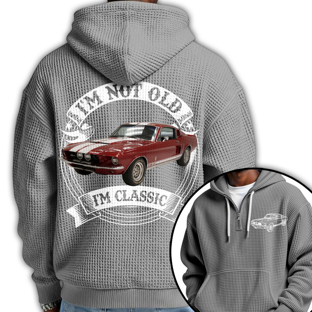 I'm Not Old I'm Classic Mustang Fastback Graphic Personalized Car's Photo Quarter Zip Hoodie Hv01