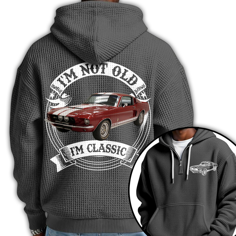 I'm Not Old I'm Classic Mustang Fastback Graphic Personalized Car's Photo Quarter Zip Hoodie Hv01