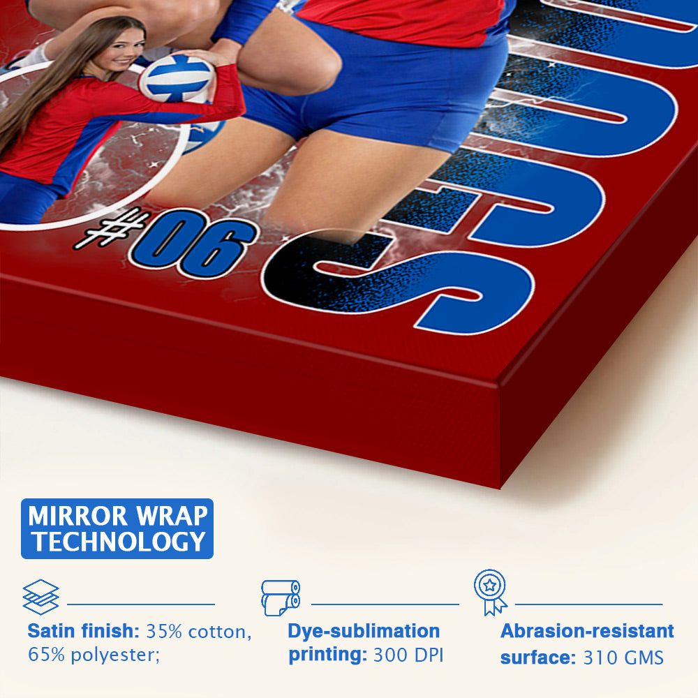 Custom Photo Volleyball Player Poster - Personalized Team Name School Name Bootleg Poster Volleyball T1807