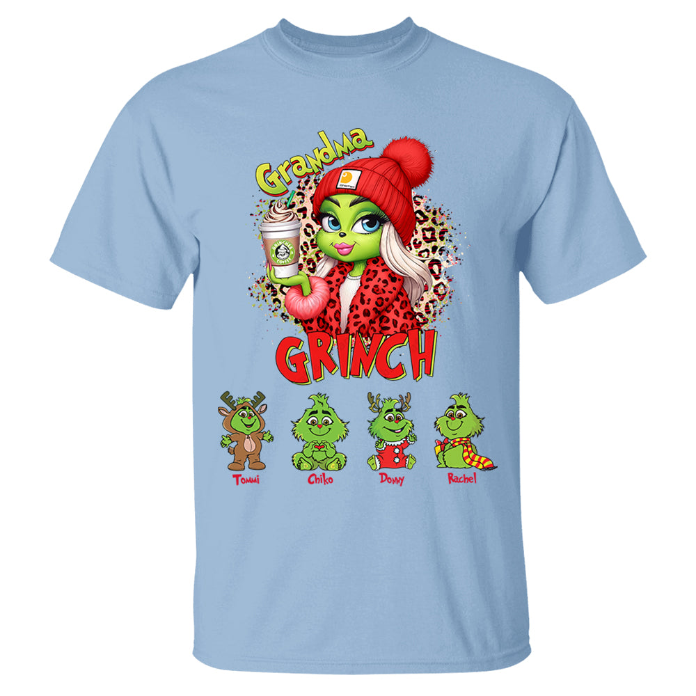 Personalized Christmas Mama Daddy Leopard Kids Name Shirt - My Kids Stole My Heart Gift For Grandma Tu20