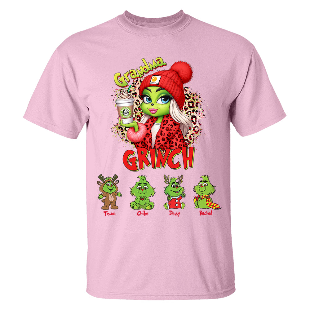 Personalized Christmas Mama Daddy Leopard Kids Name Shirt - My Kids Stole My Heart Gift For Grandma Tu20