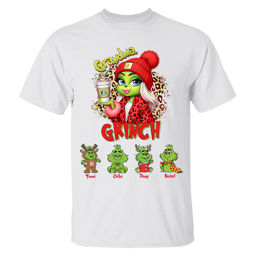 Personalized Christmas Mama Daddy Leopard Kids Name Shirt - My Kids Stole My Heart Gift For Grandma Tu20
