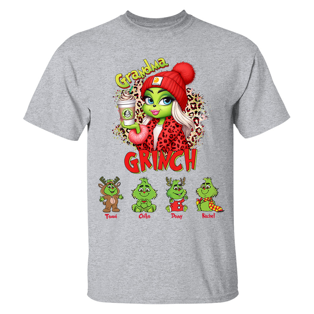 Personalized Christmas Mama Daddy Leopard Kids Name Shirt - My Kids Stole My Heart Gift For Grandma Tu20