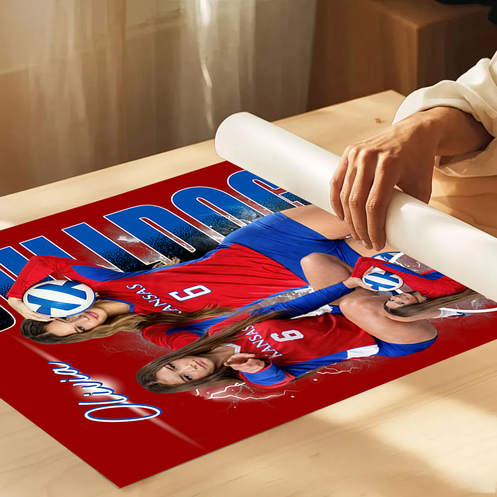 Custom Photo Volleyball Player Poster - Personalized Team Name School Name Bootleg Poster Volleyball T1807