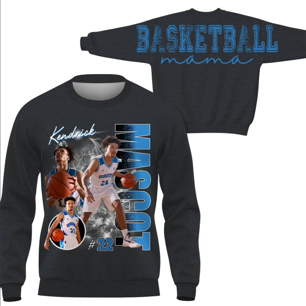 Personalized Basketball Mom Sweatshirt, Custom Large Back Graphic, Gift For Basketball Mom Basketball Family Basketball Lovers MI209 TH23