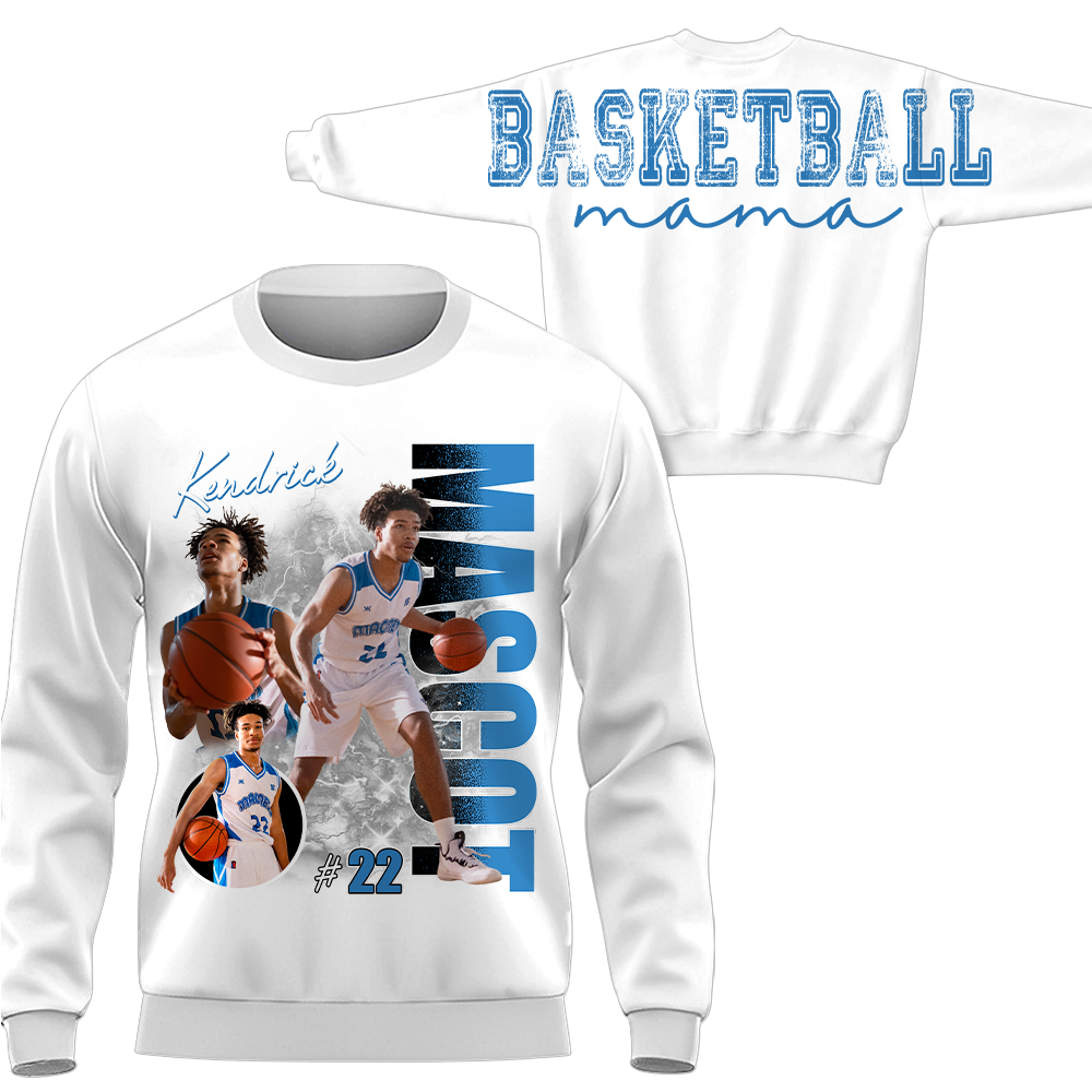 Personalized Basketball Mom Sweatshirt, Custom Large Back Graphic, Gift For Basketball Mom Basketball Family Basketball Lovers MI209 TH23