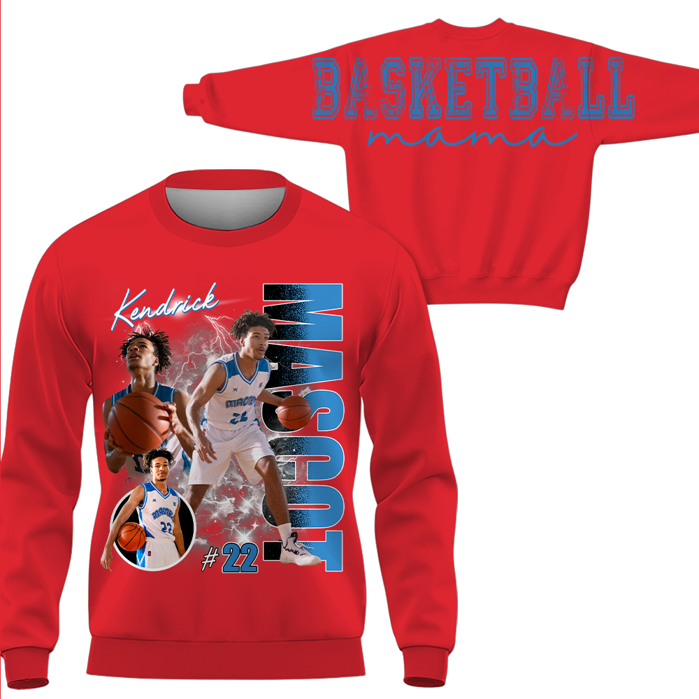 Personalized Basketball Mom Sweatshirt, Custom Large Back Graphic, Gift For Basketball Mom Basketball Family Basketball Lovers MI209 TH23