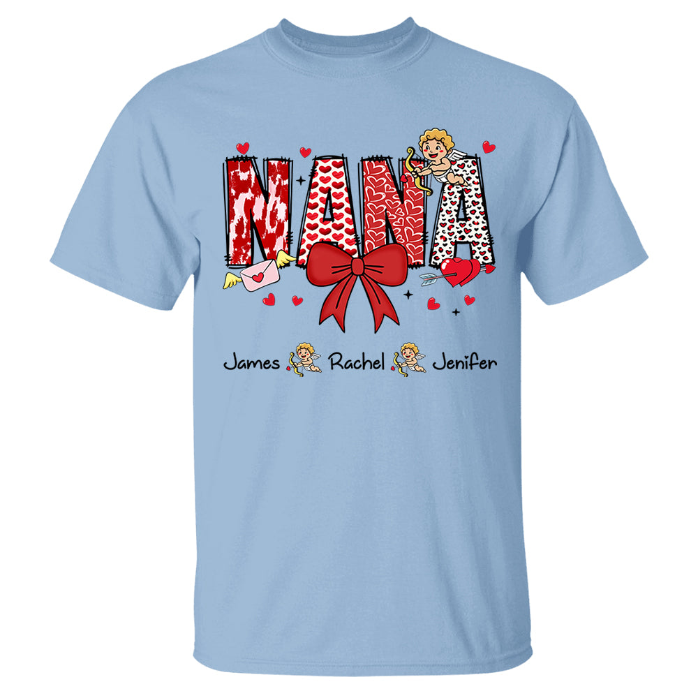 Personalized Valentine Mama Coquette Shirt For Mimi Nana Mom Grandma - Custom Kid Names Tu20