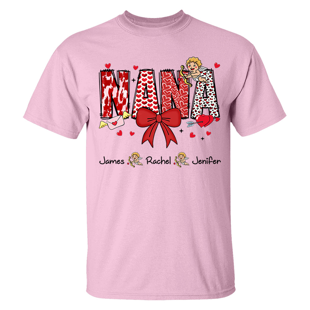 Personalized Valentine Mama Coquette Shirt For Mimi Nana Mom Grandma - Custom Kid Names Tu20