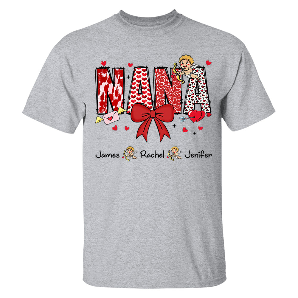 Personalized Valentine Mama Coquette Shirt For Mimi Nana Mom Grandma - Custom Kid Names Tu20