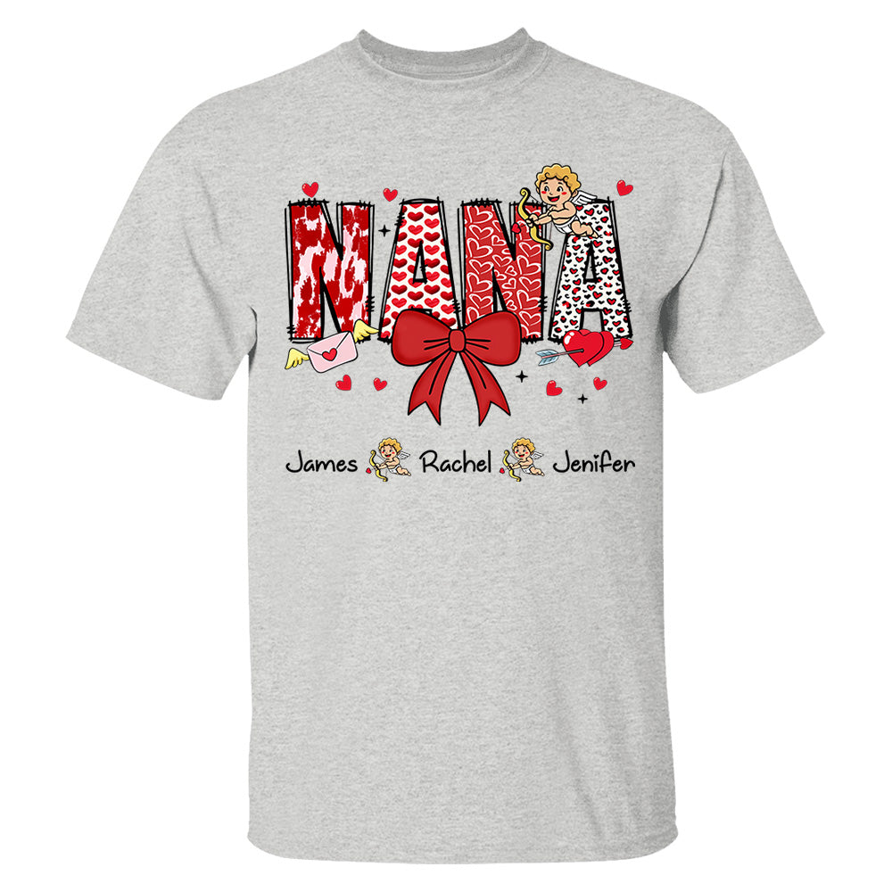 Personalized Valentine Mama Coquette Shirt For Mimi Nana Mom Grandma - Custom Kid Names Tu20