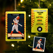 Softball Card - Personalized Acrylic Ornament - Custom Photo Gift For Softball Player T1807 Th23