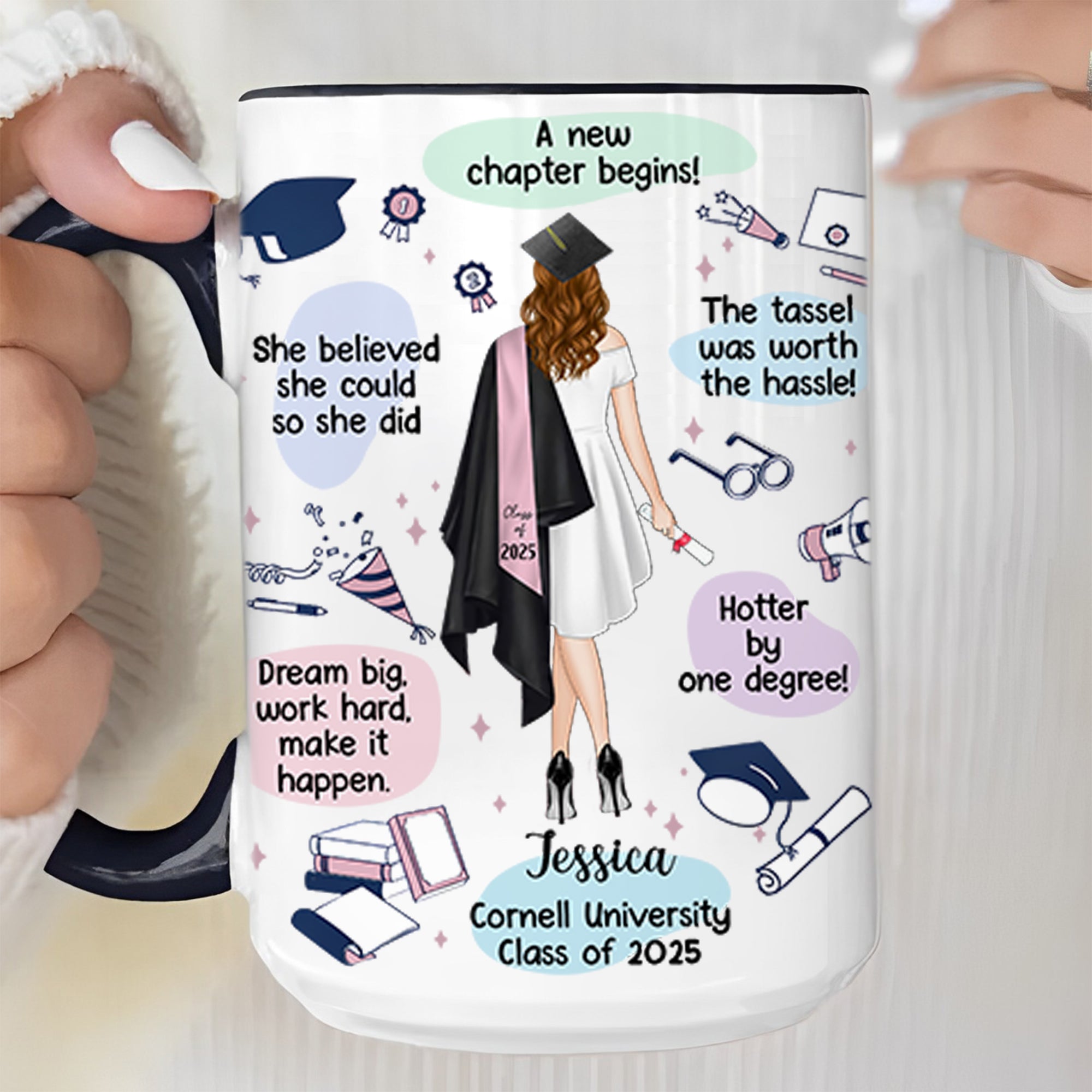 Custom Graduation Gift Mug The Tassel Was Worth The Hassle For Her - N3005 Hn01