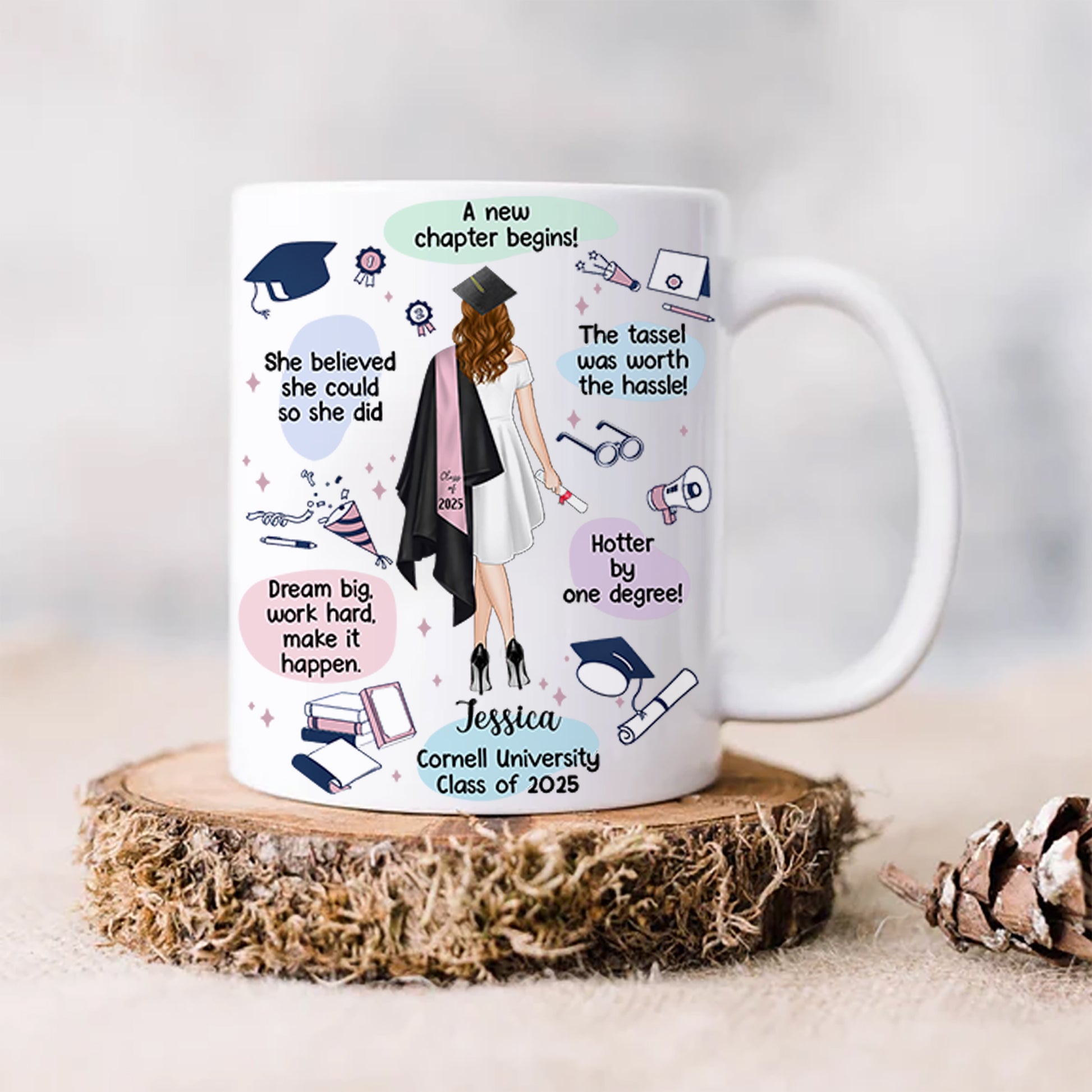 Custom Graduation Gift Mug The Tassel Was Worth The Hassle For Her - N3005 Hn01