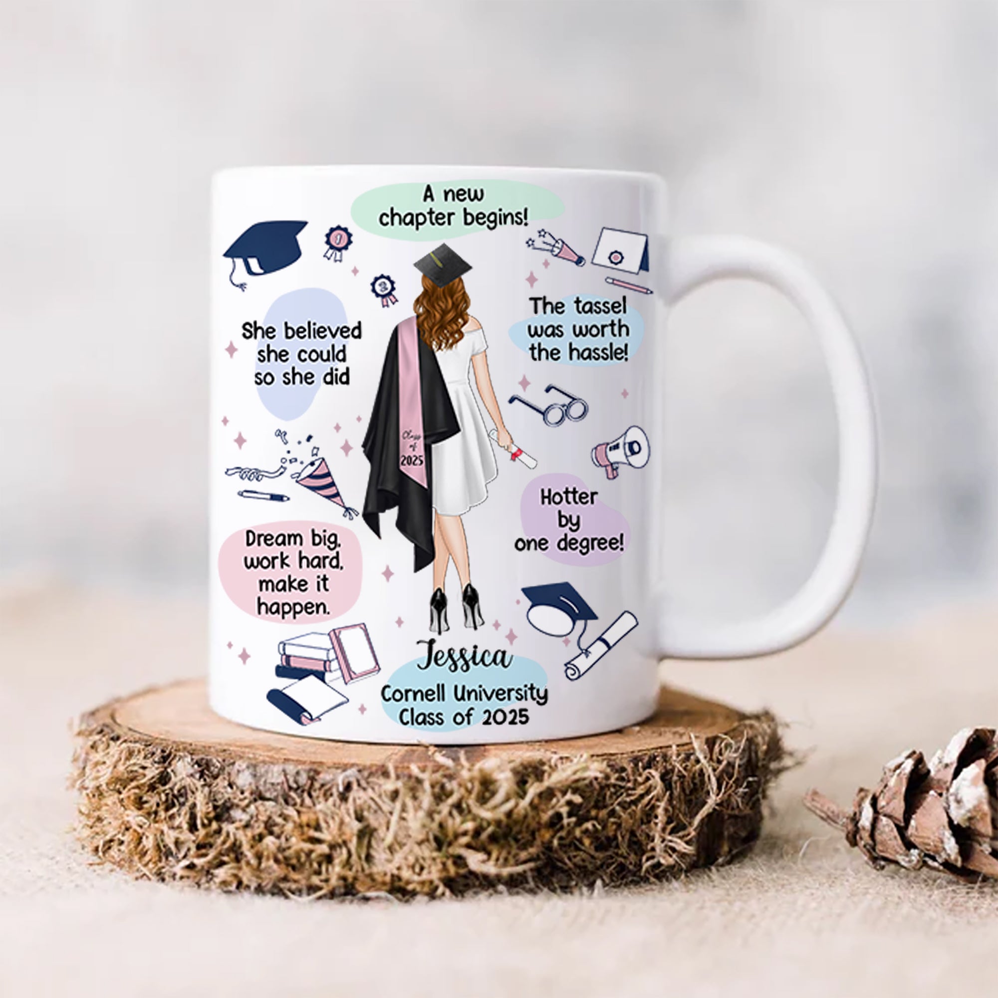Custom Graduation Gift Mug The Tassel Was Worth The Hassle For Her - N3005 Hn01