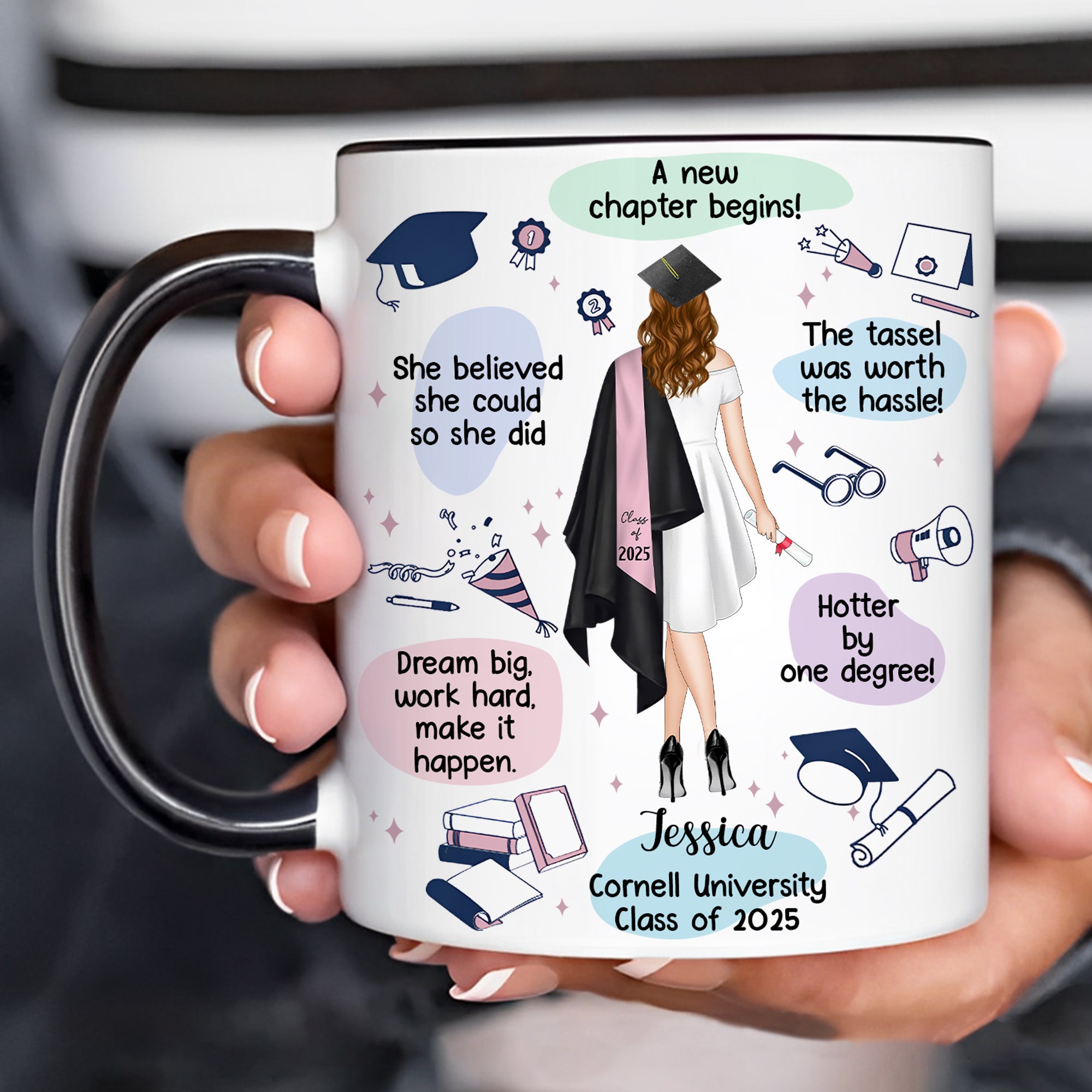 Custom Graduation Gift Mug The Tassel Was Worth The Hassle For Her - N3005 Hn01