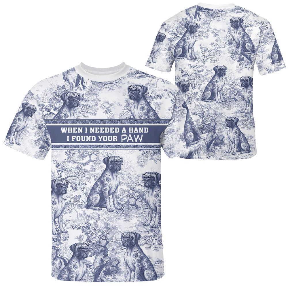 Custom When I Needed A Hand I Found Your Paw Style Gift Toile De Jouy Chinoiseries, Personalized All Over Print Shirt Hv01
