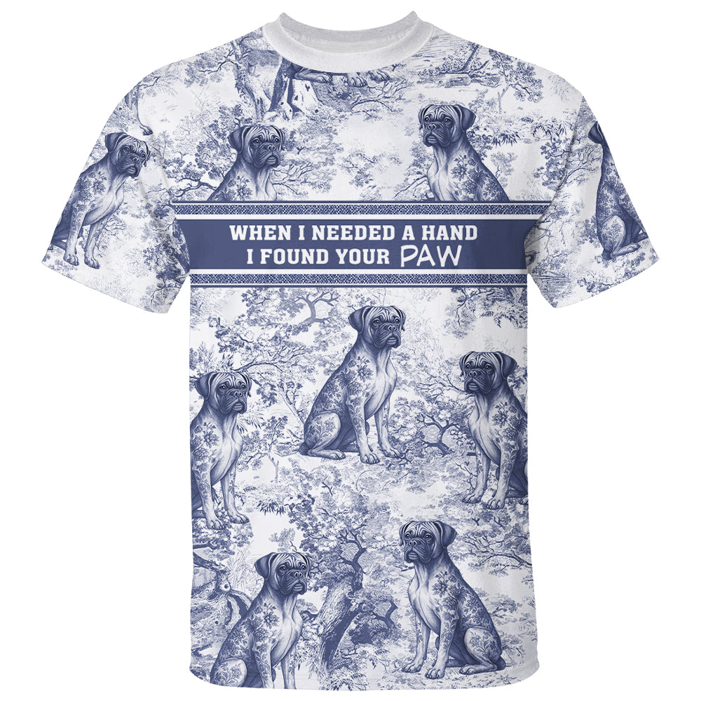 Custom When I Needed A Hand I Found Your Paw Style Gift Toile De Jouy Chinoiseries, Personalized All Over Print Shirt Hv01