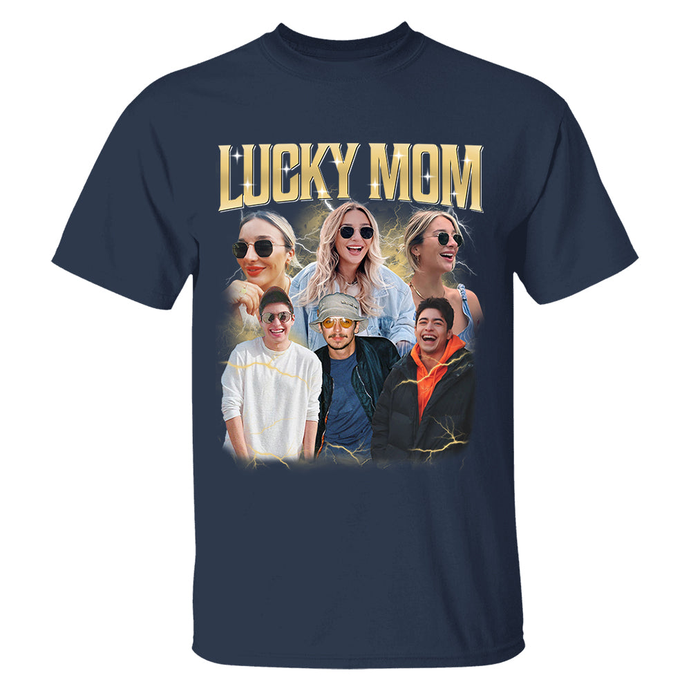 Lucky Mom Custom Bootleg Rap Tee, Custom Photo - Vintage Graphic 90s T-shirt, Custom Photo Shirt, Custom Your Own Bootleg Idea Here, Insert Your Design
