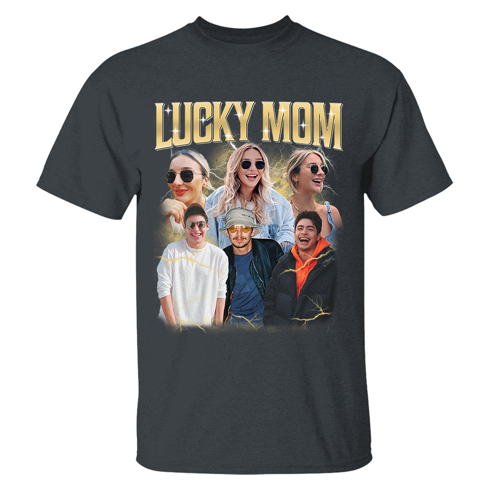 Lucky Mom Custom Bootleg Rap Tee, Custom Photo - Vintage Graphic 90s T-shirt, Custom Photo Shirt, Custom Your Own Bootleg Idea Here, Insert Your Design