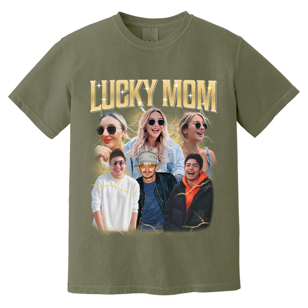 Lucky Mom Custom Bootleg Rap Tee, Custom Photo - Vintage Graphic 90s T-shirt, Custom Photo Shirt, Custom Your Own Bootleg Idea Here, Insert Your Design