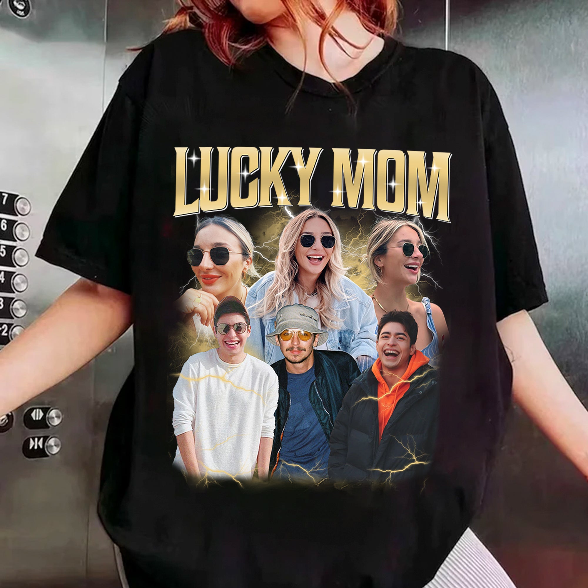 Lucky Mom Custom Bootleg Rap Tee, Custom Photo - Vintage Graphic 90s T-shirt, Custom Photo Shirt, Custom Your Own Bootleg Idea Here, Insert Your Design