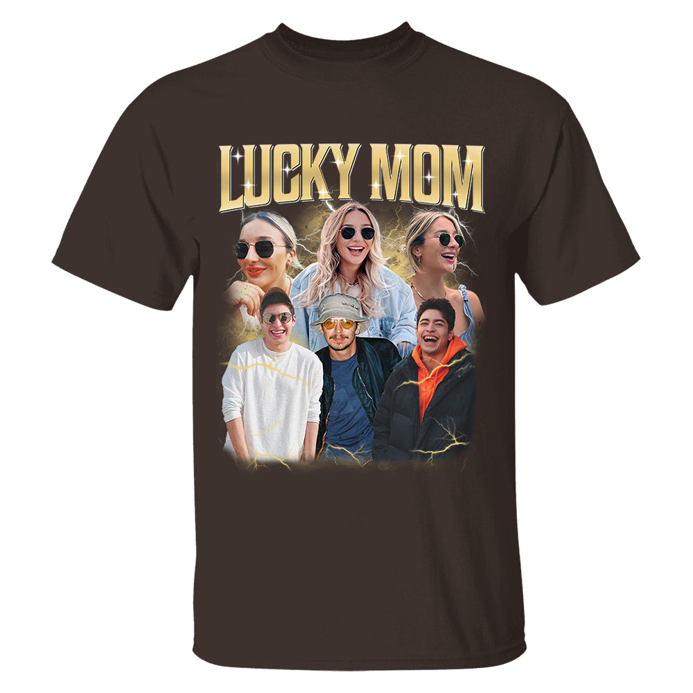 Lucky Mom Custom Bootleg Rap Tee, Custom Photo - Vintage Graphic 90s T-shirt, Custom Photo Shirt, Custom Your Own Bootleg Idea Here, Insert Your Design