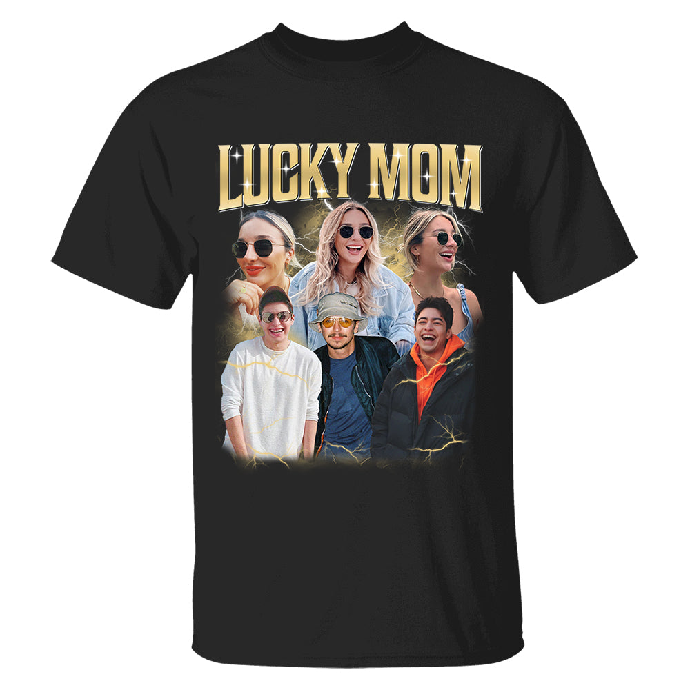 Lucky Mom Custom Bootleg Rap Tee, Custom Photo - Vintage Graphic 90s T-shirt, Custom Photo Shirt, Custom Your Own Bootleg Idea Here, Insert Your Design