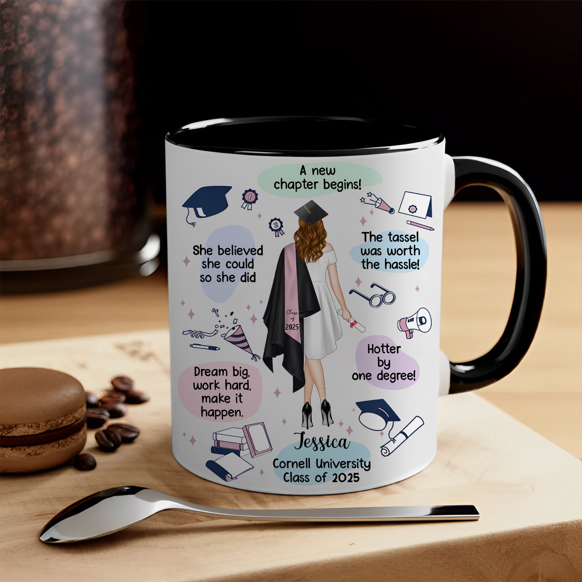 Custom Graduation Gift Mug The Tassel Was Worth The Hassle For Her - N3005 Hn01